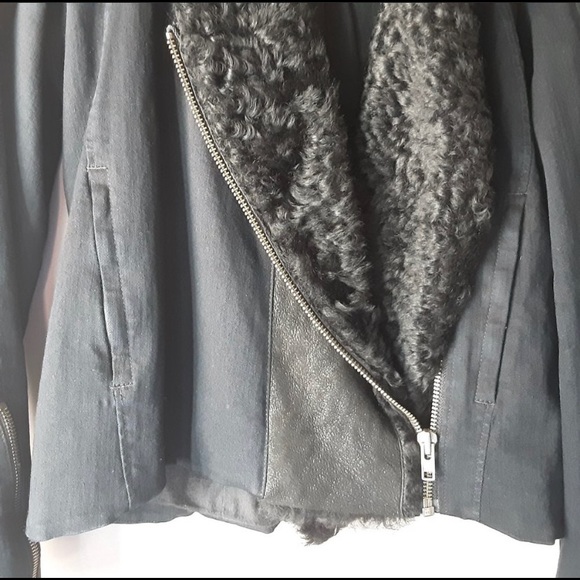 Helmut Lang Moto cotton leather shearling jacket - Picture 5 of 16